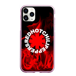 Чехол iPhone 11 Pro матовый RHCP: Red Flame, цвет: 3D-розовый