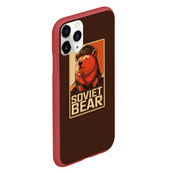 Чехол iPhone 11 Pro матовый Soviet Bear, цвет: 3D-красный — фото 2