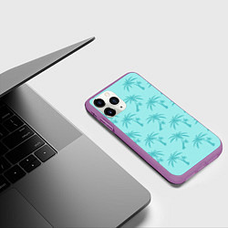 Чехол iPhone 11 Pro матовый GTA VC: Blue Palms, цвет: 3D-фиолетовый — фото 2