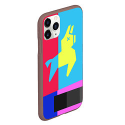 Чехол iPhone 11 Pro матовый Цветная Лама, цвет: 3D-коричневый — фото 2