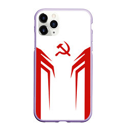 Чехол iPhone 11 Pro матовый СССР воин, цвет: 3D-светло-сиреневый
