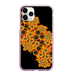 Чехол iPhone 11 Pro матовый Славянская роспись, цвет: 3D-розовый