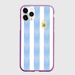 Чехол iPhone 11 Pro матовый Сборная Аргентины, цвет: 3D-фиолетовый