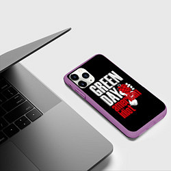 Чехол iPhone 11 Pro матовый Green Day: American Idiot, цвет: 3D-фиолетовый — фото 2