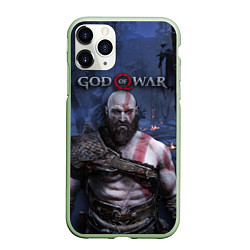 Чехол iPhone 11 Pro матовый God of War: Kratos, цвет: 3D-салатовый