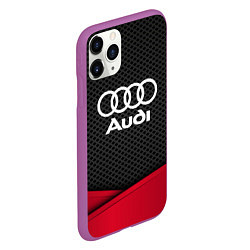 Чехол iPhone 11 Pro матовый Audi: Grey Carbon, цвет: 3D-фиолетовый — фото 2