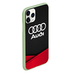 Чехол iPhone 11 Pro матовый Audi: Grey Carbon, цвет: 3D-салатовый — фото 2
