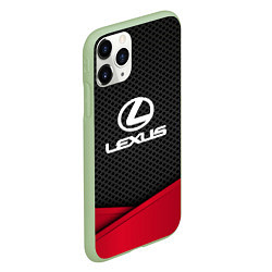 Чехол iPhone 11 Pro матовый Lexus: Grey Carbon, цвет: 3D-салатовый — фото 2