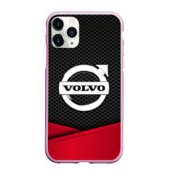 Чехол iPhone 11 Pro матовый Volvo: Grey Carbon, цвет: 3D-розовый