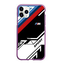 Чехол iPhone 11 Pro матовый BMW GEOMETRY SPORT БМВ M PERFORMANCE, цвет: 3D-фиолетовый