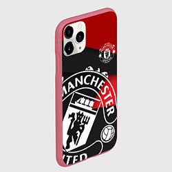 Чехол iPhone 11 Pro матовый FC Man United: Exclusive, цвет: 3D-малиновый — фото 2
