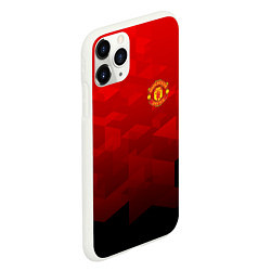 Чехол iPhone 11 Pro матовый FC Man UTD: Red Poly, цвет: 3D-белый — фото 2