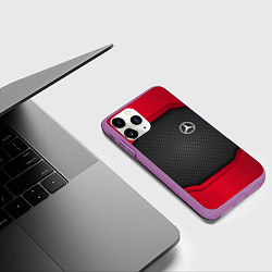 Чехол iPhone 11 Pro матовый Mercedes Benz: Metal Sport, цвет: 3D-фиолетовый — фото 2