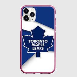 Чехол iPhone 11 Pro матовый Toronto Maple Leafs, цвет: 3D-малиновый