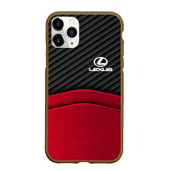 Чехол iPhone 11 Pro матовый Lexus: Red Carbon, цвет: 3D-коричневый