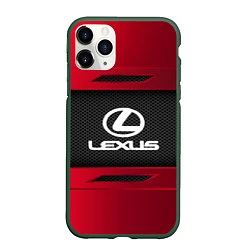 Чехол iPhone 11 Pro матовый Lexus Sport, цвет: 3D-темно-зеленый