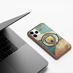 Чехол iPhone 11 Pro матовый FC Man City: Old Style, цвет: 3D-коричневый — фото 2