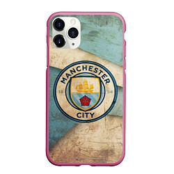 Чехол iPhone 11 Pro матовый FC Man City: Old Style, цвет: 3D-малиновый