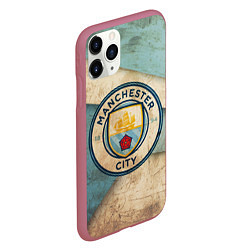 Чехол iPhone 11 Pro матовый FC Man City: Old Style, цвет: 3D-малиновый — фото 2