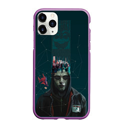 Чехол iPhone 11 Pro матовый Mr. Robot, цвет: 3D-фиолетовый