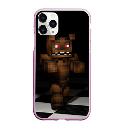 Чехол iPhone 11 Pro матовый Minecraft: Freddy FNAF, цвет: 3D-розовый