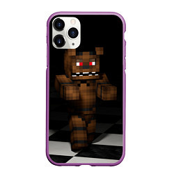 Чехол iPhone 11 Pro матовый Minecraft: Freddy FNAF, цвет: 3D-фиолетовый