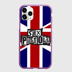 Чехол iPhone 11 Pro матовый Sex Pistols UK, цвет: 3D-фиолетовый