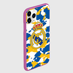 Чехол iPhone 11 Pro матовый Real Madrid: Camo, цвет: 3D-фиолетовый — фото 2