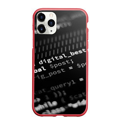 Чехол iPhone 11 Pro матовый Grey Code, цвет: 3D-красный
