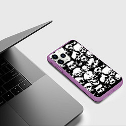 Чехол iPhone 11 Pro матовый Черепа ужаса, цвет: 3D-фиолетовый — фото 2