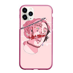 Чехол iPhone 11 Pro матовый Lil Peep: Dead Face, цвет: 3D-малиновый