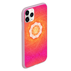 Чехол iPhone 11 Pro матовый Солнечная мандала, цвет: 3D-розовый — фото 2