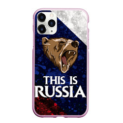 Чехол iPhone 11 Pro матовый Russia: Roaring Bear, цвет: 3D-розовый