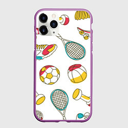 Чехол iPhone 11 Pro матовый Sport Life, цвет: 3D-фиолетовый