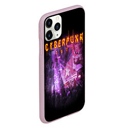 Чехол iPhone 11 Pro матовый Cyberpunk 2077: Neon City, цвет: 3D-розовый — фото 2