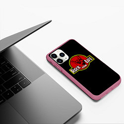 Чехол iPhone 11 Pro матовый Rock for Life, цвет: 3D-малиновый — фото 2