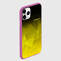 Чехол iPhone 11 Pro матовый Cyberpunk 2077: Yellow Poly, цвет: 3D-фиолетовый — фото 2