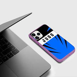 Чехол iPhone 11 Pro матовый Judo Fighter, цвет: 3D-фиолетовый — фото 2