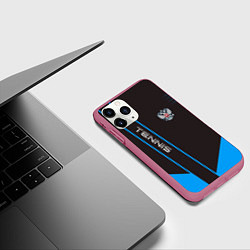 Чехол iPhone 11 Pro матовый Tennis: Russian Style, цвет: 3D-малиновый — фото 2