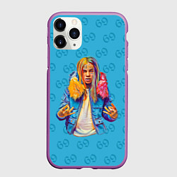Чехол iPhone 11 Pro матовый 6IX9INE 69, цвет: 3D-фиолетовый