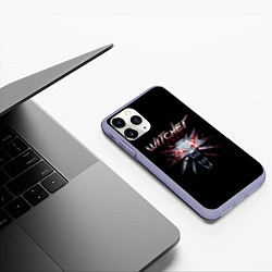 Чехол iPhone 11 Pro матовый Witcher 2077, цвет: 3D-светло-сиреневый — фото 2