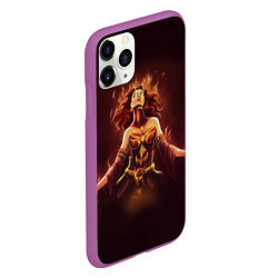 Чехол iPhone 11 Pro матовый Lina: Hell Flame, цвет: 3D-фиолетовый — фото 2