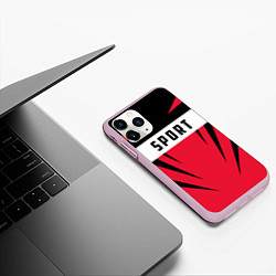 Чехол iPhone 11 Pro матовый Sport: Red Style, цвет: 3D-розовый — фото 2