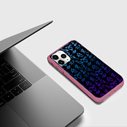 Чехол iPhone 11 Pro матовый Blue Runes, цвет: 3D-малиновый — фото 2