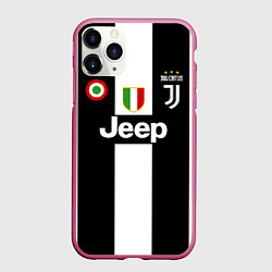 Чехол iPhone 11 Pro матовый Роналду Ювентус, цвет: 3D-малиновый