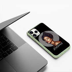 Чехол iPhone 11 Pro матовый Rihanna, цвет: 3D-салатовый — фото 2