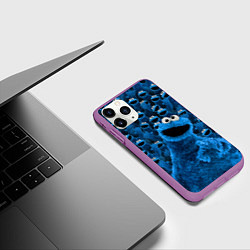 Чехол iPhone 11 Pro матовый Безумие коржика, цвет: 3D-фиолетовый — фото 2