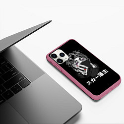 Чехол iPhone 11 Pro матовый Scarlxrd: hieroglyphs, цвет: 3D-малиновый — фото 2