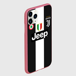 Чехол iPhone 11 Pro матовый FC Juventus 18-19, цвет: 3D-малиновый — фото 2