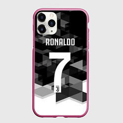 Чехол iPhone 11 Pro матовый CRonaldo 7, цвет: 3D-малиновый